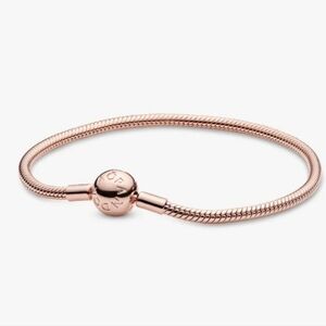 Pandora Moments Snake Chain Bracelet 14k Rose Gold Plated
